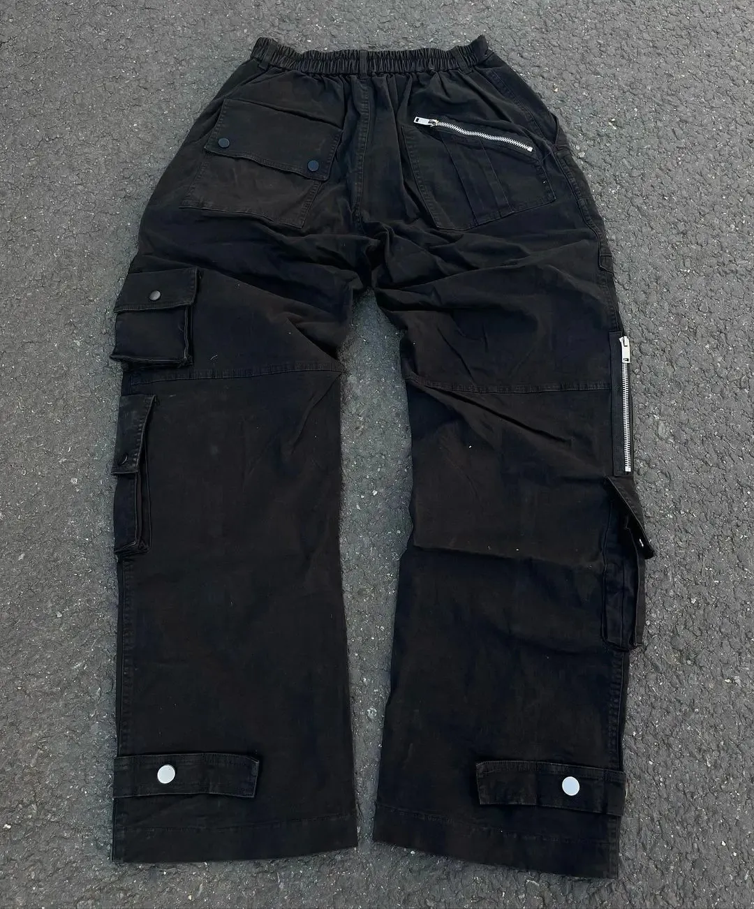 Jeans Y2K Haruku Hip Hop Retro Black Multi Pocket Cargo Pants Man Punk Gothic Baggy Wide Leg Trousers Streetwear_voghion.com