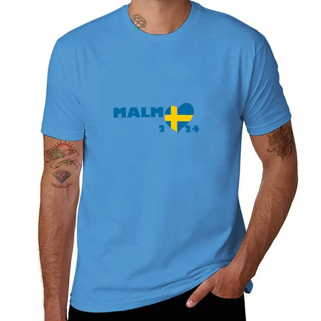 Malmo 2024 Eurowizja T-shirt ciężkie ubrania kawaii męskie graficzne koszulki duże i wysokie_voghion.com
