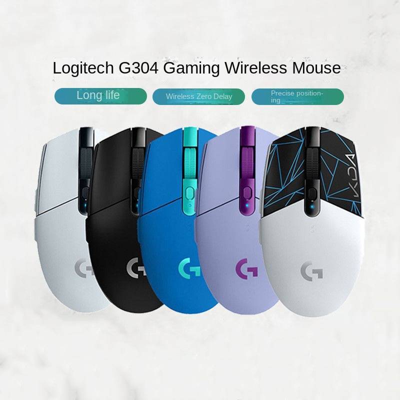 Log-itech G304 Mouse - Bluetooth Wireless Gaming KDA Co-branded Gaming 2.4G Chicken FPS Zero Latency Purple Blue Green