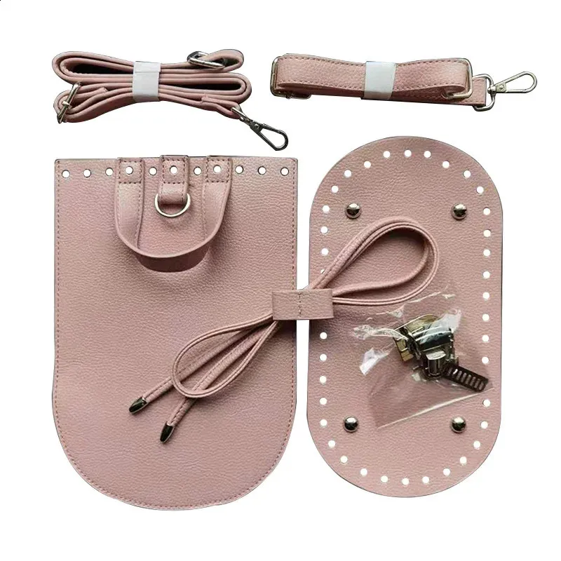 1 tracolla per borsa fatta a mano, set di fondi in pelle intrecciata con accessori hardware per zaino fai da te 240725_voghion.com