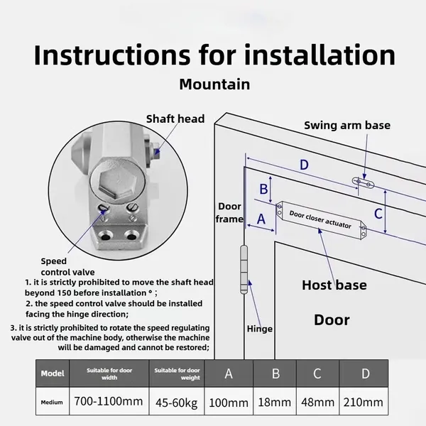 Ferme-porte hydraulique pour portes coulissantes, fermeture automatique silencieuse, résistant au feu, taille moyenne, fonctionnement fluide_voghion.com