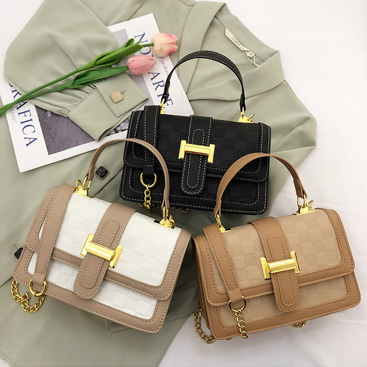 Image of Handbag Women's 2023 New Trendy and Stylish Simple Single Shoulder Crossbody Bag Casual Small Square Bag