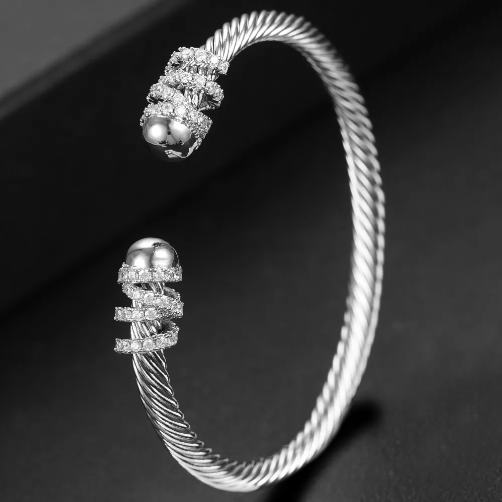 DAVID Designer Jewelry Mans DY Bangle GODKI Trendy Empilhável Cuff Para Mulheres Pulseira Completa Cubic Zircon Cristal_voghion.com