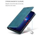 AutSpace Schutzhülle für 13 Pro Max, RFID-blockierend, Retro-Flip-Hülle aus hochwertigem Leder mit Kartenhalter, Brieftaschen-Schutzhülle – Cyanblau_voghion.com