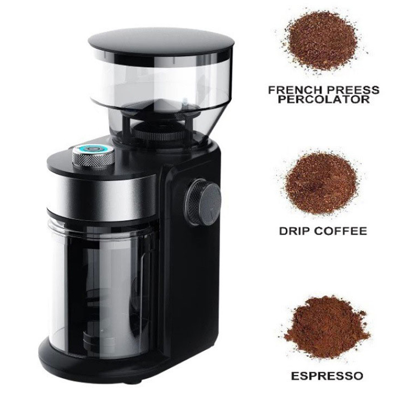 Coffee Automatic Burr Mill Coffee Grinder with 18 Levels Thickness Adjustable Grinders, Black_voghion.com