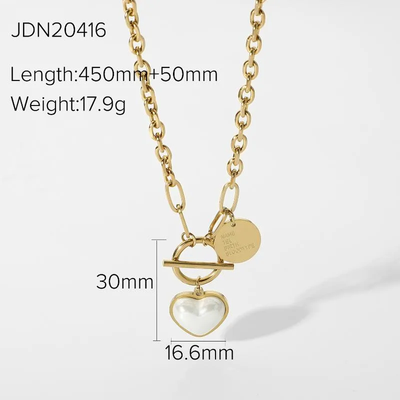 Pendant Necklaces Stock Fashion Pearl Heart Charm Necklace Chain Korean Ins Mother Of Gold Stainless Steel Jewerly For_voghion.com