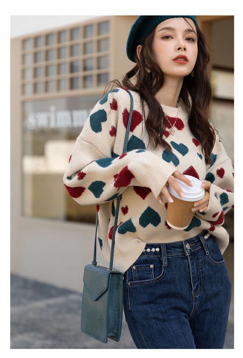 Love soft sticky sweater women in autumn winter, loose and versatile for short knit top, stylish new style_voghion.com