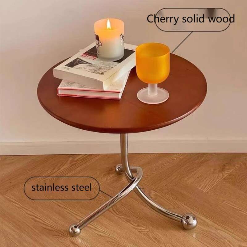 Apartamento pequeno, cadeiras de jantar nórdicas redondas medievais sólidas, varanda, mesa com borda de madeira de cerejeira, loja de aço inoxidável, pequeno_voghion.com