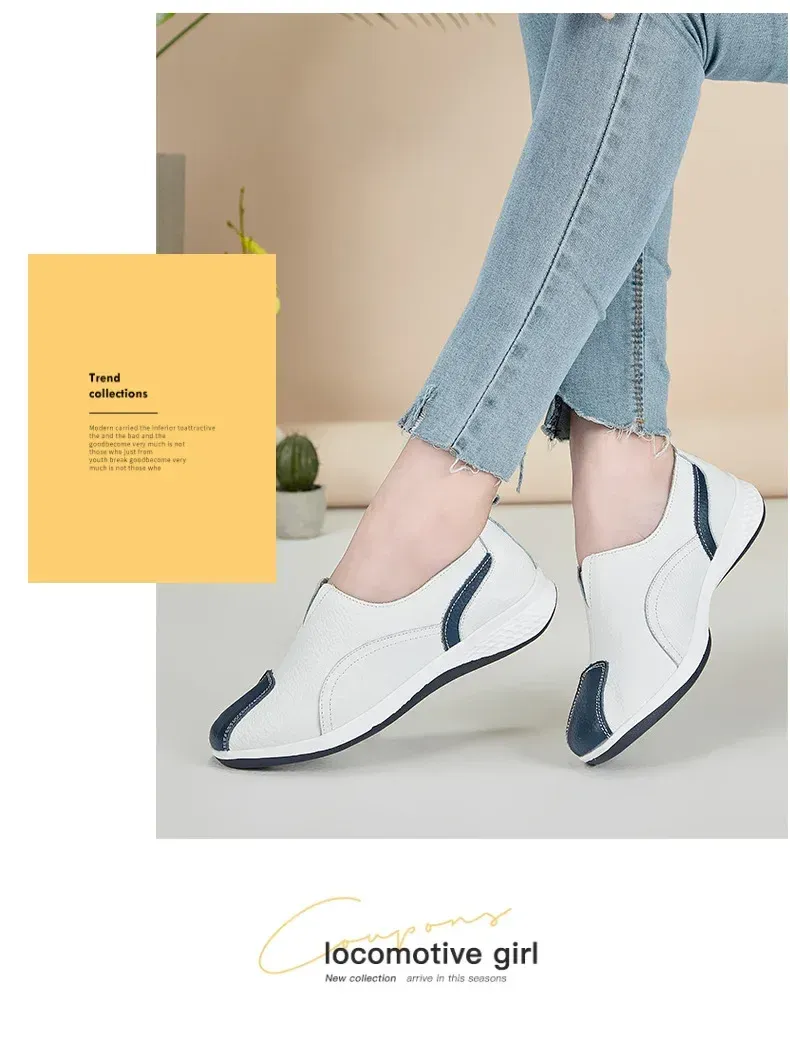 Genuine Leather Women 2024 Spring Autumn Slip-on Casual Flats Woman Fashion Loafer Ladies Shoes atos Mujer_voghion.com