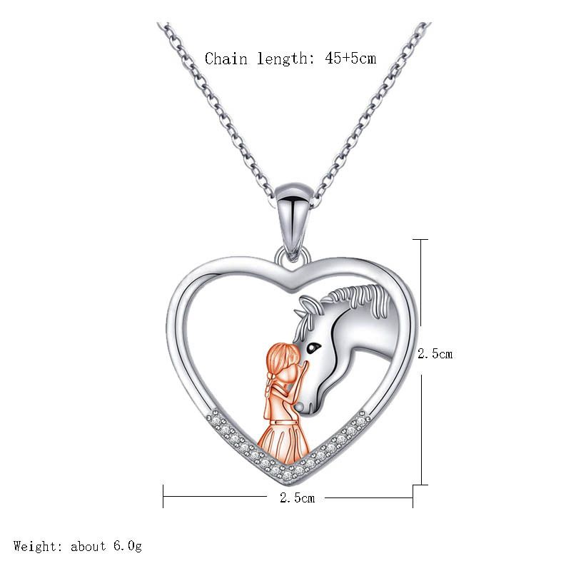 Nuovo amore moda tutto abbinato per ragazze e collana di gioielli a cavallo accessori di nicchia femminili_voghion.com