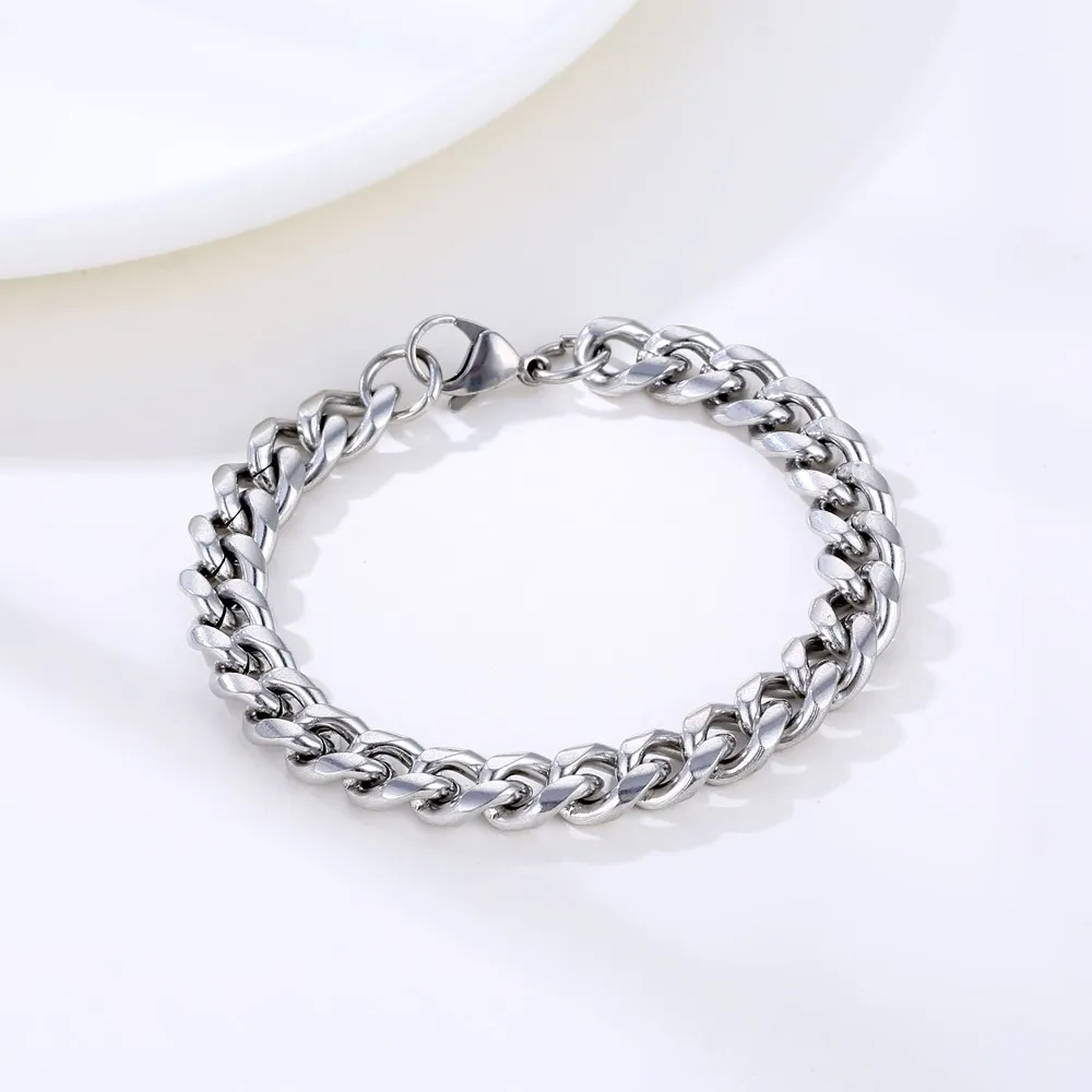 Brățară placată cu aur autentic, lanț cubanez de 5 mm, frânghie de 3 mm, unică, subțire, cu microfigaro, lanț de grâu, din oțel inoxidabil, streetwear_voghion.com