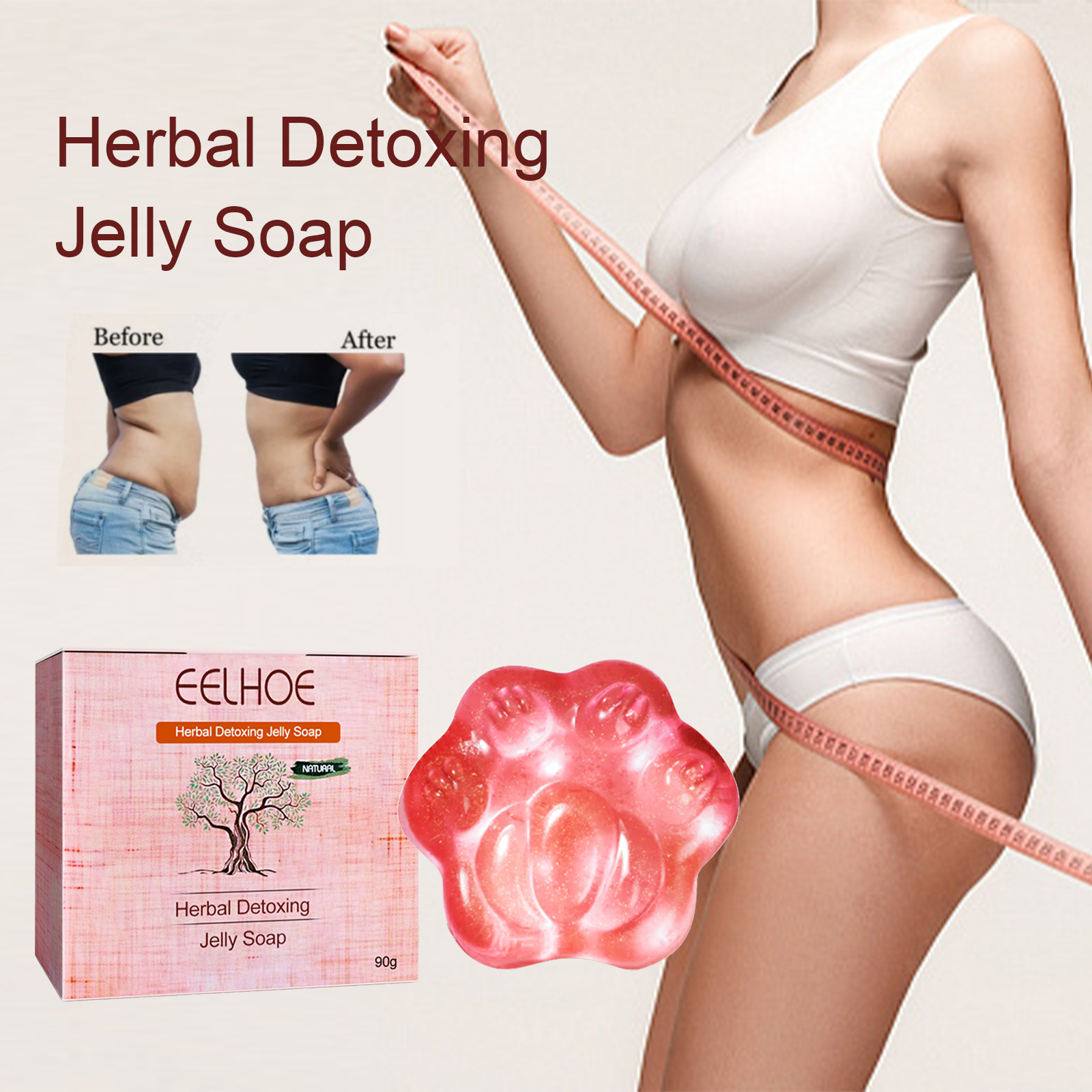 EELHOE Herbal Slimming Jelly Soap, Herbal Essence Deep Cleansing, Moisturizing, Firming And Slimming Soap For Skin_voghion.com