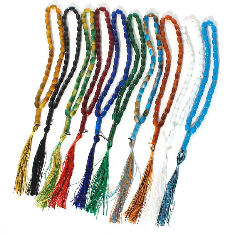 Bracciale con perle di preghiera musulmane ovale bicolore_voghion.com