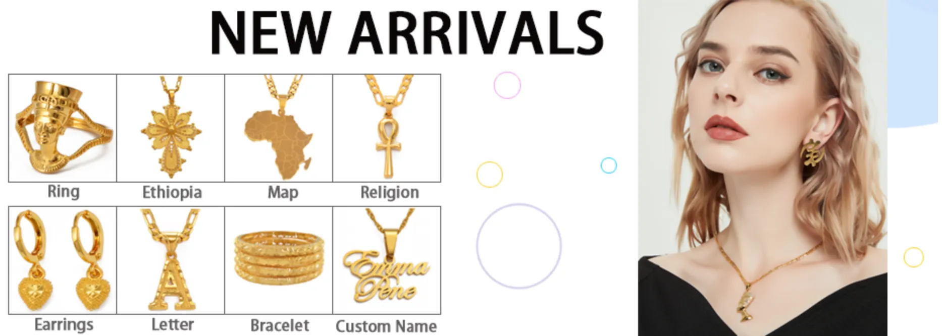 Collane con ciondolo Anniyo Etiope Grande Croce e Girocolli rotondi con strass per donna Colore oro Eritrea Africa_voghion.com