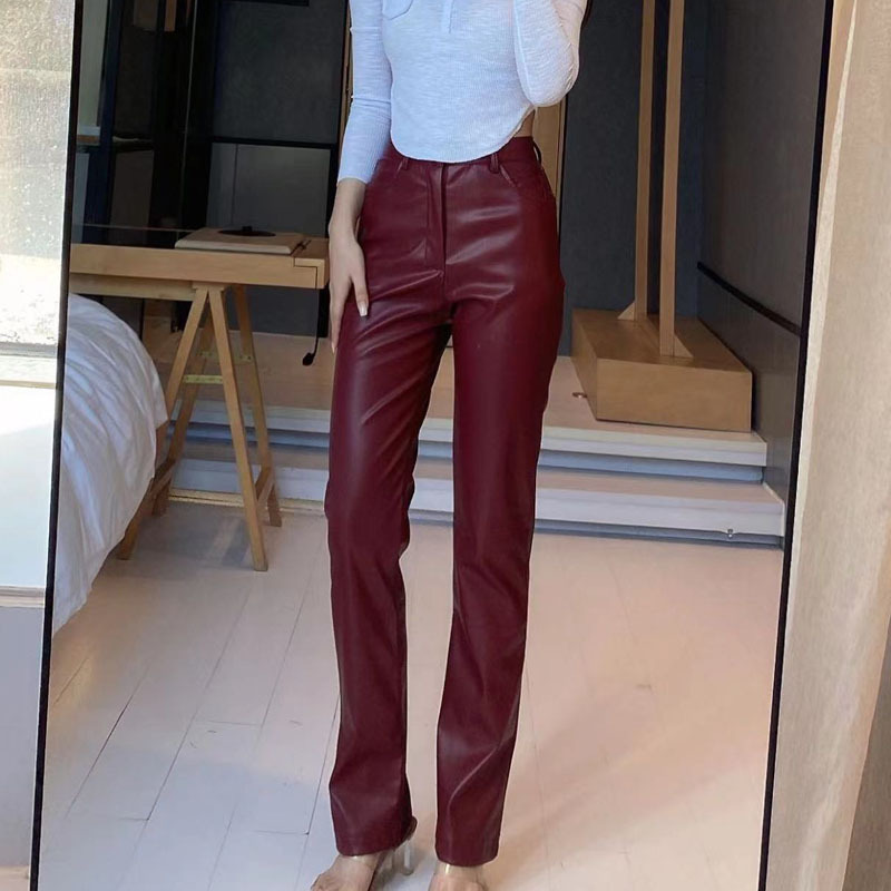 Women's High-elastic Leather Pants For Women Stylish Pu Trousers_voghion.com