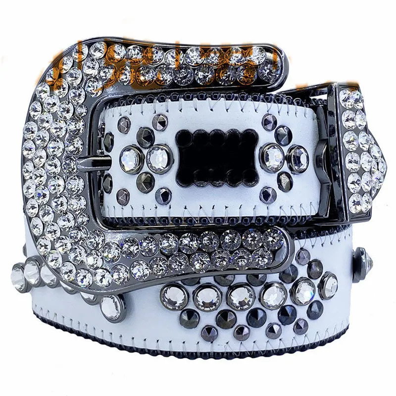 Rhinestone Bb Belt for men designer belts women accessories fashionable popular ceinture homme plated sier shiny jeans_voghion.com