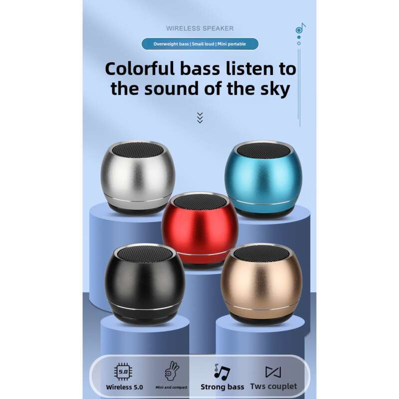Mini subfalante de metal, alto-falante Bluetooth portátil criativo para áreas externas_voghion.com