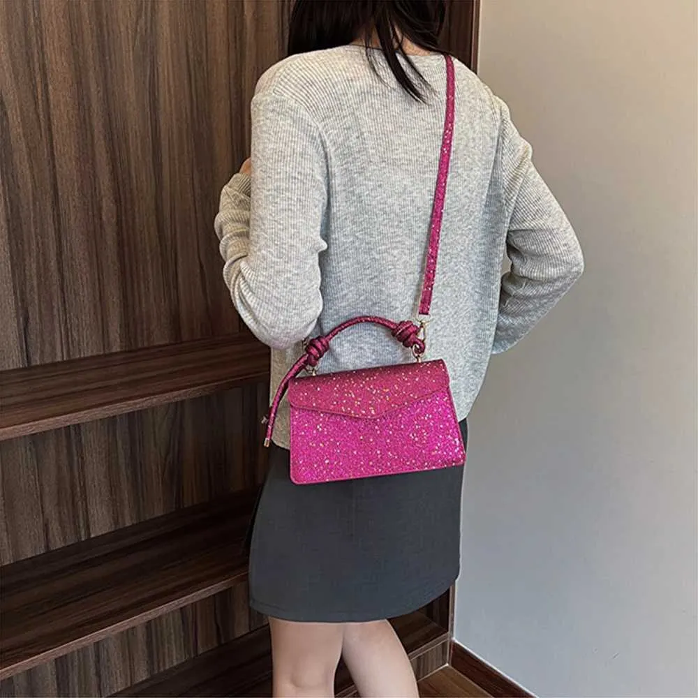 Glossy Women Handbags Solid Flap Sequins Stachels Crossbody Bag Female Summer Fashion Shiny Messenger Shoulder_voghion.com