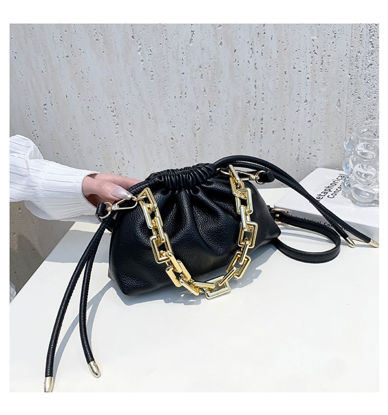 Koreanische Version der Mode-Beuteltasche 2024 neue Handtasche Litschi-Muster einfache Kette Umhängetasche Kind und_voghion.com