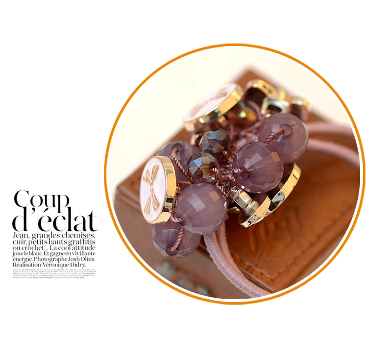 Versione coreana di copricapi di perline di cristallo di alta qualità e squisiti, accessori, capelli legati con fiori, anelli di perle, capelli_voghion.com