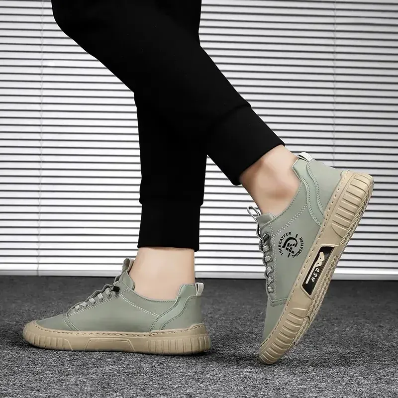 Baskets noires décontractées et respirantes pour hommes, chaussures de conduite, de marche, de tennis, de skate, plates, Zapatillas Hombre 240617_voghion.com
