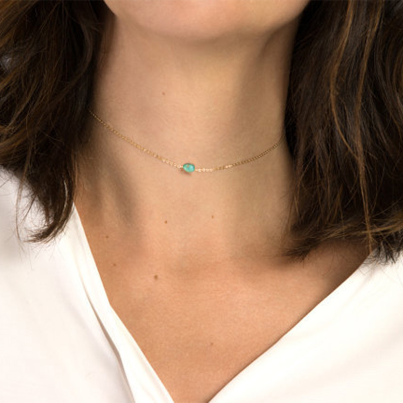 Exquisite and minimalist women's alloy electroplated necklace, pendant, new neck chain