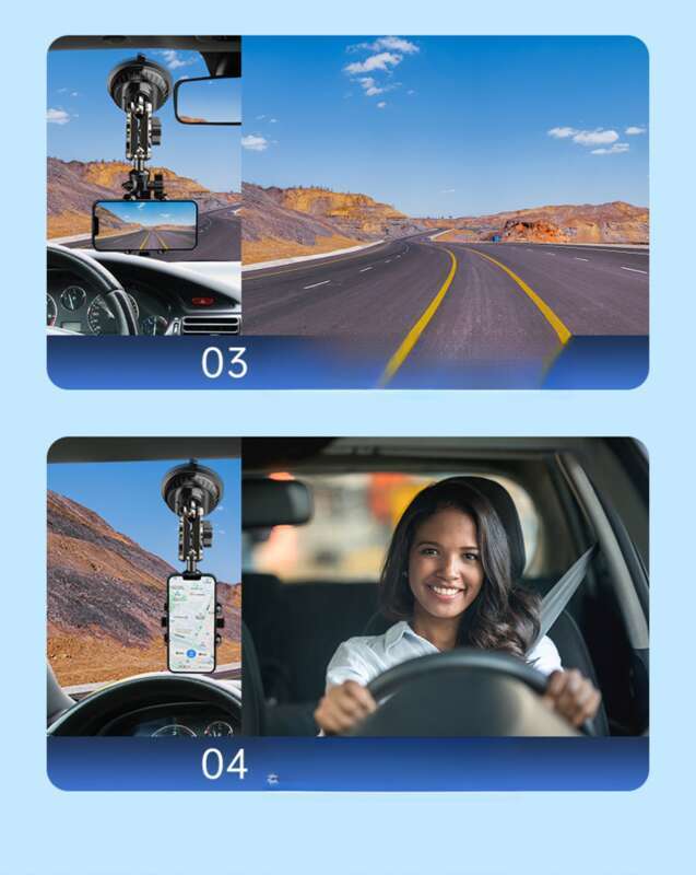 Suport de telefon pentru fotografie montat în mașină, Unghi de vizualizare auto, Ventuză DJI Gopro, Cameră video cu mișcare, Dispozitiv Pan Tilt_voghion.com