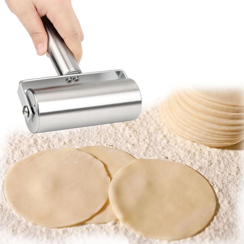 Mattarello in acciaio inox per pasticceria, pizza, fondente, rullo per fornai, utensile da cucina in metallo per cuocere l'impasto, pizza, biscotti, utensile da cucina_voghion.com