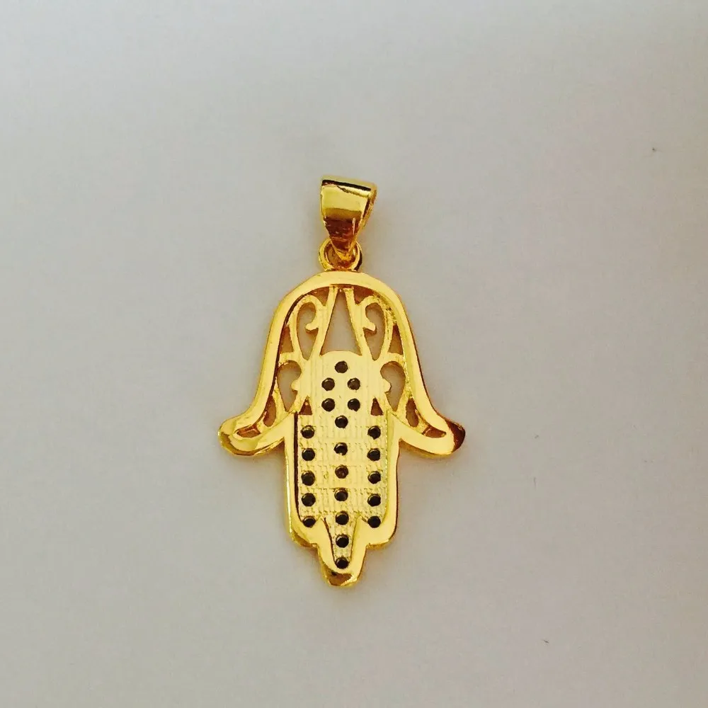 Collane con ciondolo Fatima placcate in oro giallo antico da donna e da uomo, gioielli religiosi alla moda, mano di Hamsa_voghion.com