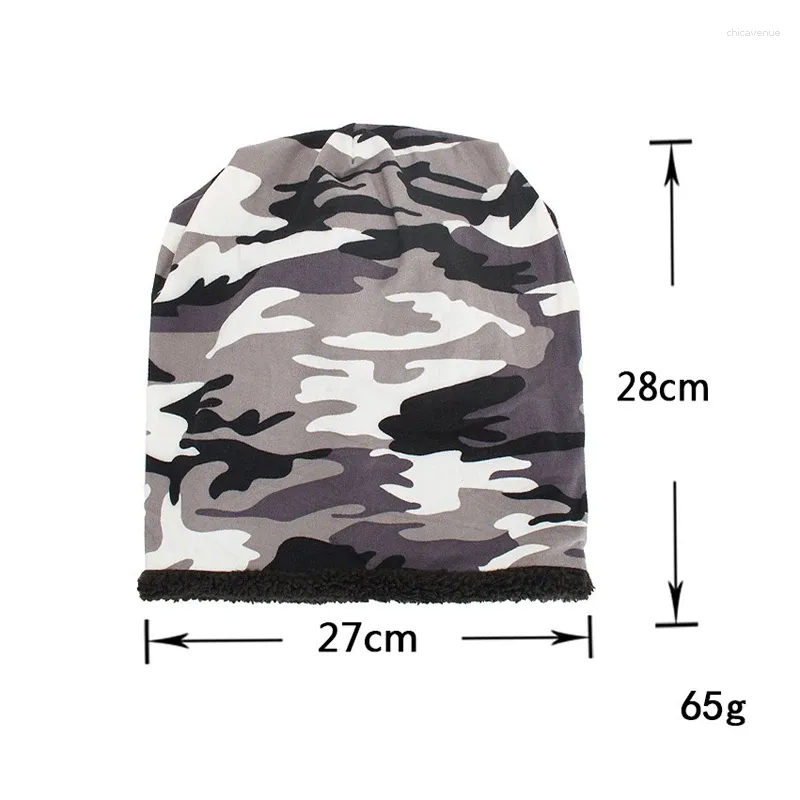 Baskenmützen Stilvolle Outdoor-Kappe Balaclava für Männer und Frauen Camouflage Baumwolle Plus Veet Hut Warm Herbst Winter Fahrrad_voghion.com