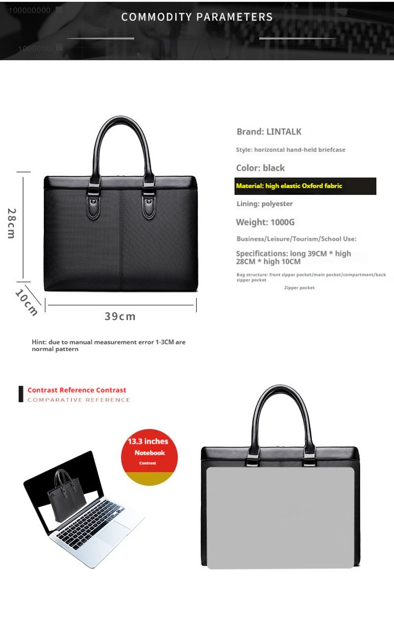 Neue Aktentasche für Herren, Business-Handtasche, Konferenztasche mit großem Fassungsvermögen, wasserdichte Laptoptasche_voghion.com