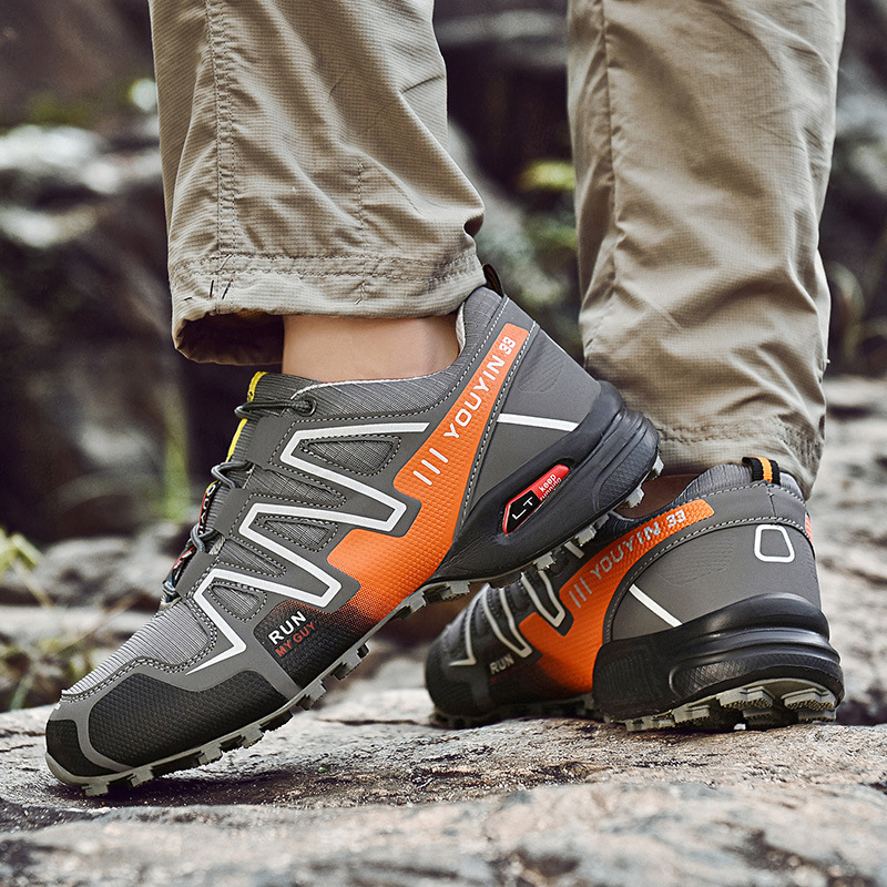Randonnée en plein air transfrontalière chaussures de course de fond d'alpinisme pour hommes chaussures de tourisme basses Salomon chaussures de sport de cyclisme de grande taille antidérapantes_voghion.com