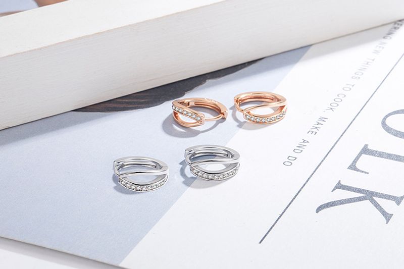 Zircone a doppio strato per donna, semplice e versatile, non c'è bisogno di toglierli quando si dorme, orecchini alla moda, diametro_voghion.com