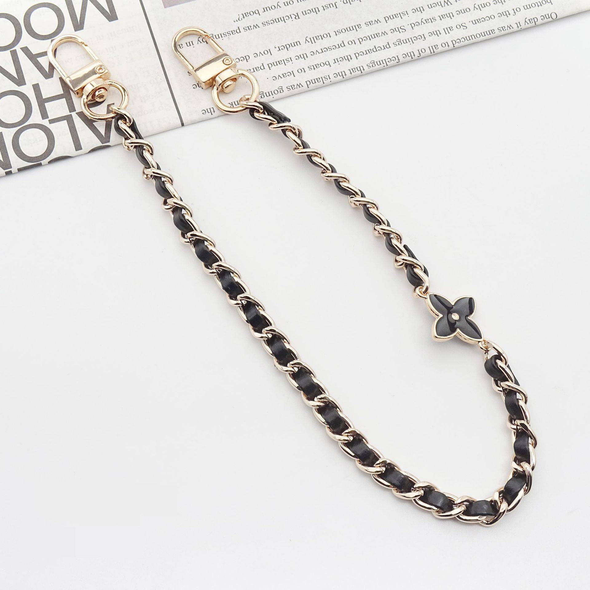 Nuovo cinturino per borsa in pelle con catena in metallo e cordino per telefono, catena per borsa da donna, tracolla, kit di conversione per custodia per telefono_voghion.com