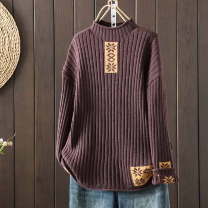 ​​Oversized Knit Sweater For Women | Vintage Cable Knit Pullover | Fall & Winter Casual Warm Top​​_voghion.com