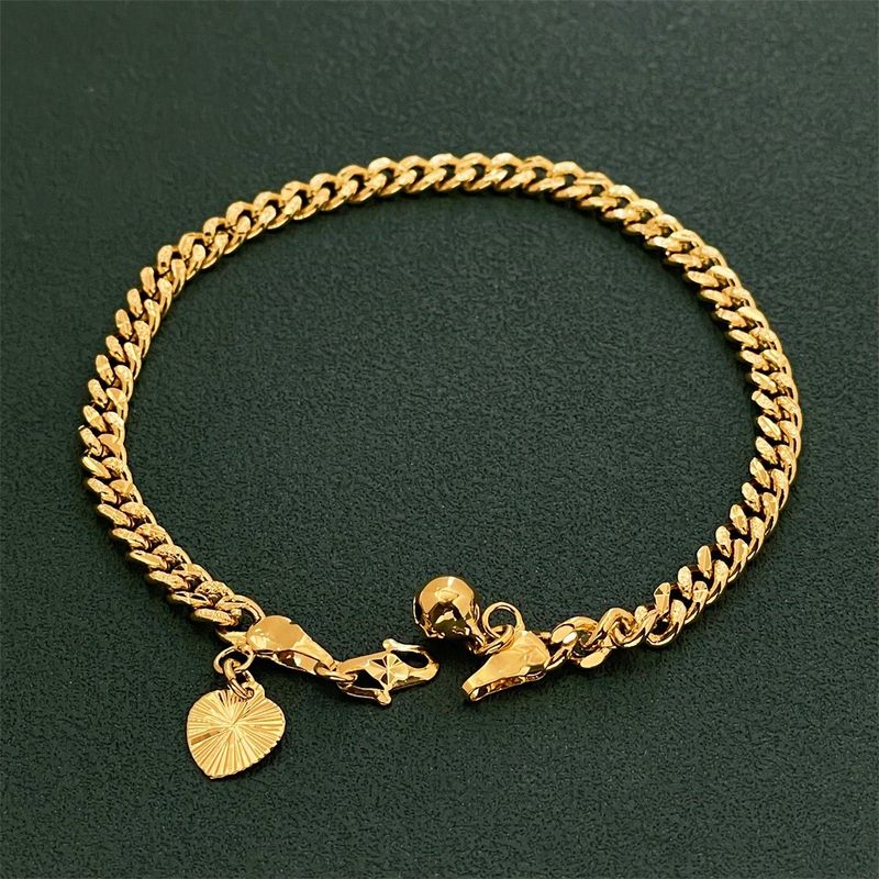 Braccialetto laterale placcato oro 4MM alla moda_voghion.com