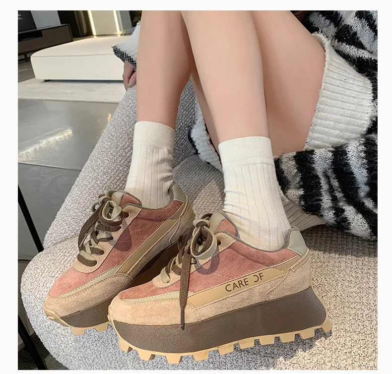 Matsuke Heel Semelle épaisse Mesh Respirant Sport Confortable Léger Polyvalent À La Mode Femmes Casual Dad Chaussures_voghion.com