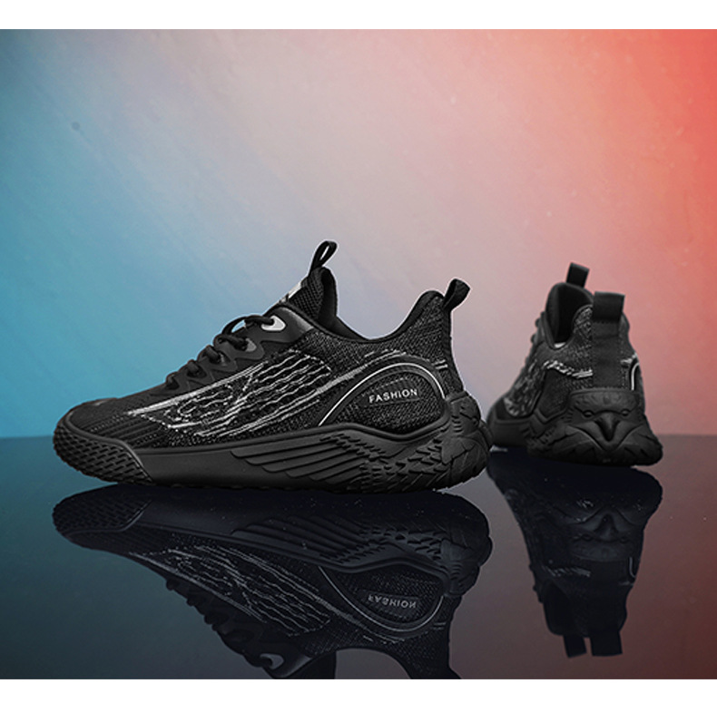 Straight men's breathable sports and leisure running soft soled mesh board shoes, trendy shoes_voghion.com