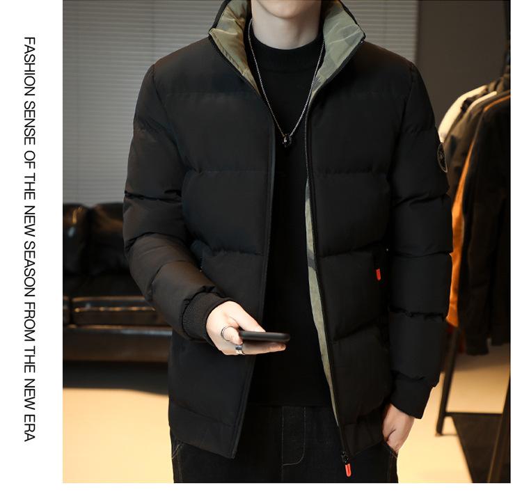 Herrenbekleidung Herren Stehkragen Pufferjacke - Winter Thermomantel mit modischer Steppung (Oversize Trendy Style)​​_voghion.com
