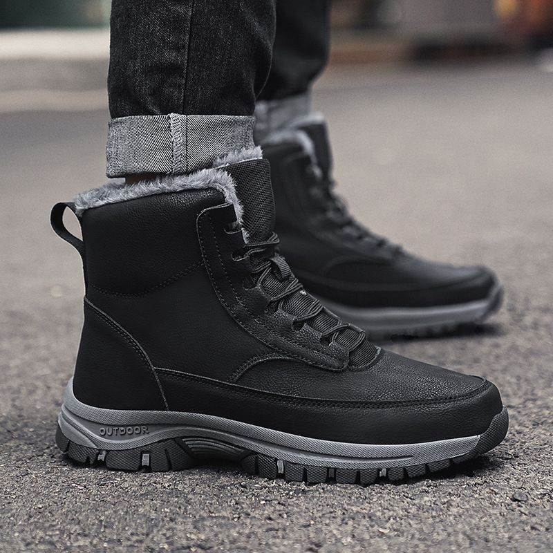 Herren Bergsteigen plus Flor verdickte Nordost-Baumwollstiefel in großer Größe mit hohem Schaft und warmen Schuhen_voghion.com