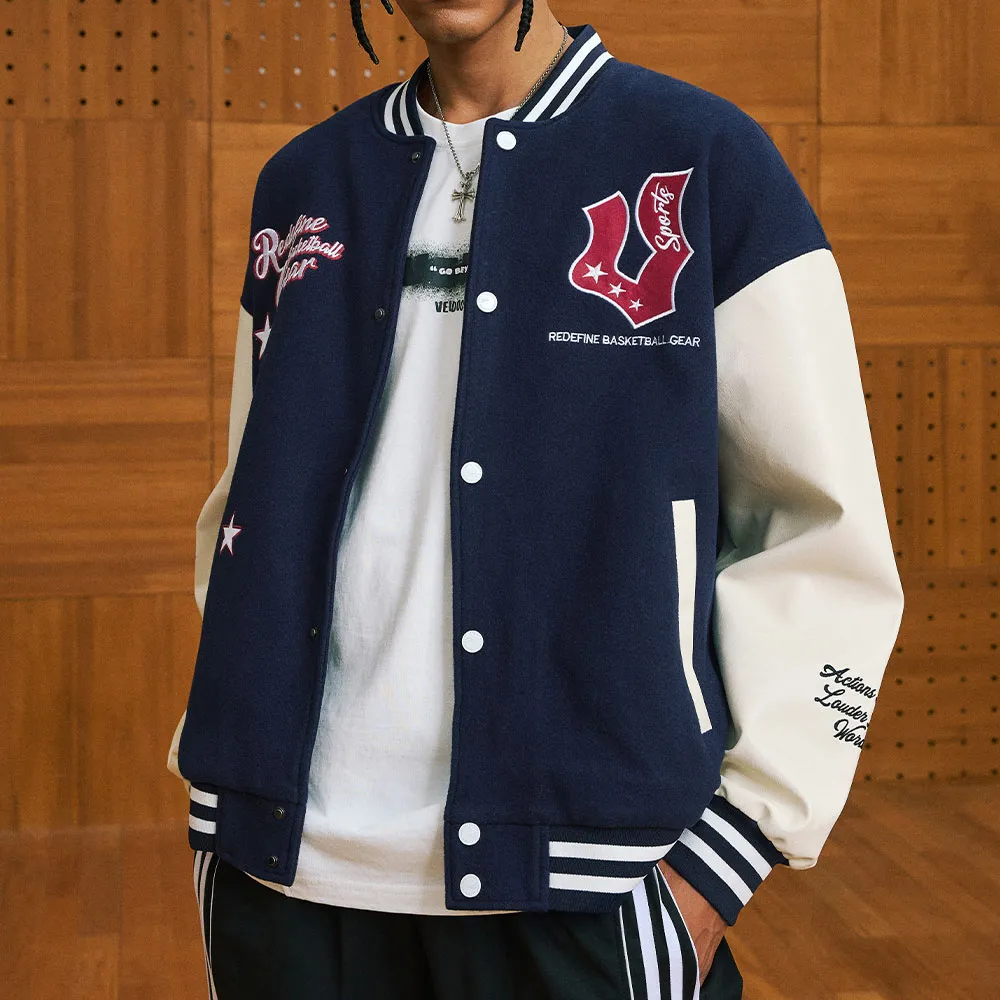 Veidoorn Preppy College-Jacke für Herren und Teenager, schicker Buchstabendruck, starke Stickerei, lässiger Baseball-Mantel für Herbst und Winter_voghion.com