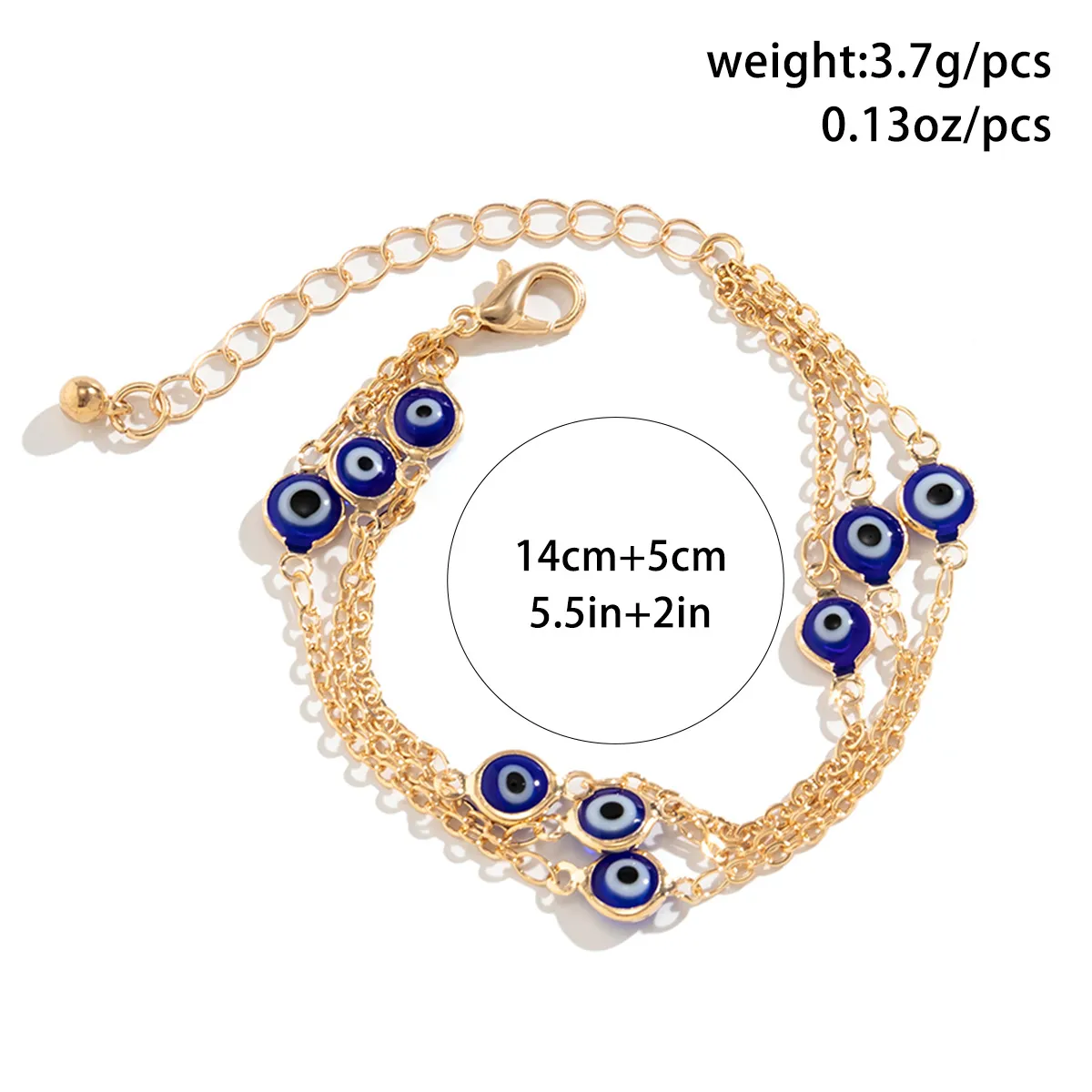Chains Colored Rice Bead Daisy Tassel Chain Necklace For Women Simple Fashion Gold Plated Turkey Eyes Pendant 2023_voghion.com
