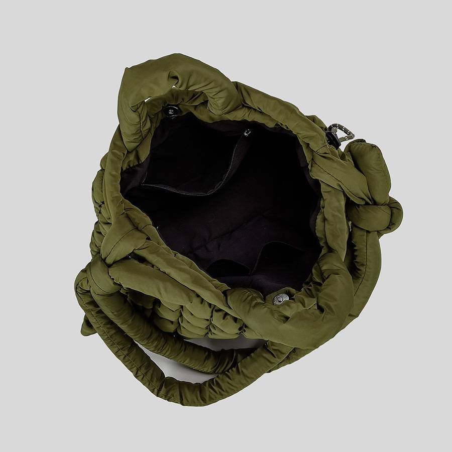 Women's Bags Bubble Pleated Shoulder Bag, Large Capacity Student Backpack, Women's Nylon Diamond Patterned Tote Bag._voghion.com