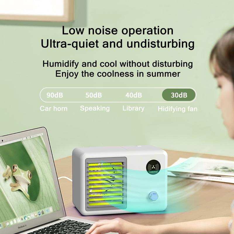 Kodukontori lauaarvuti USB laetav elektriline veepihusti udu jahutusventilaator 3 käiguga reguleeritav minikliima õhuniisutaja ventilaator_voghion.com