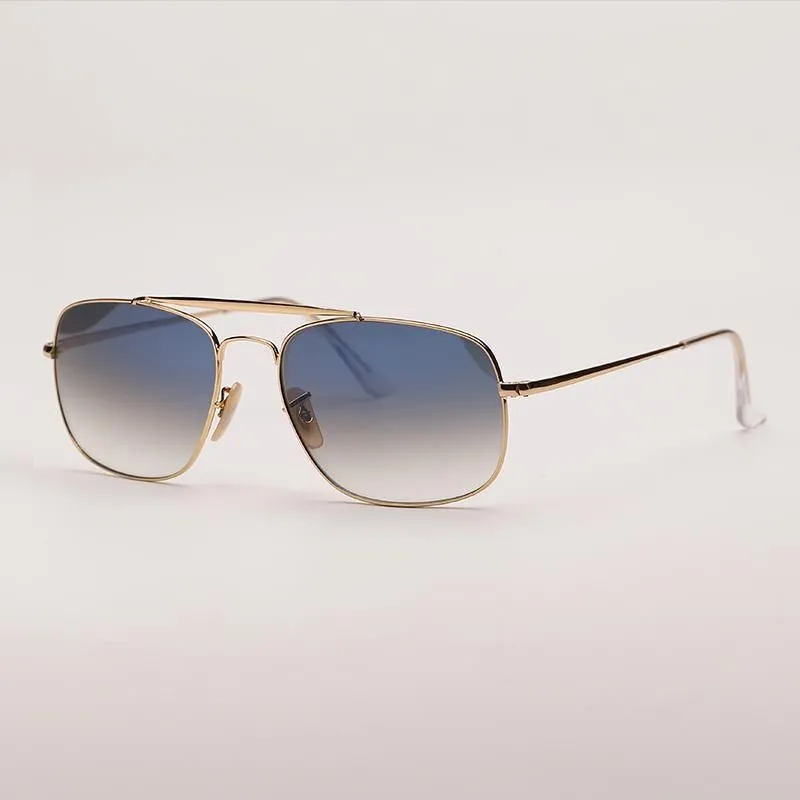 Quadratescht Metallrahmen Damen Hären Sonnebrëller Design Duebel Bréck Sonnebrëller Klassesch Outdoor Fuerbrëller Héich_voghion.com
