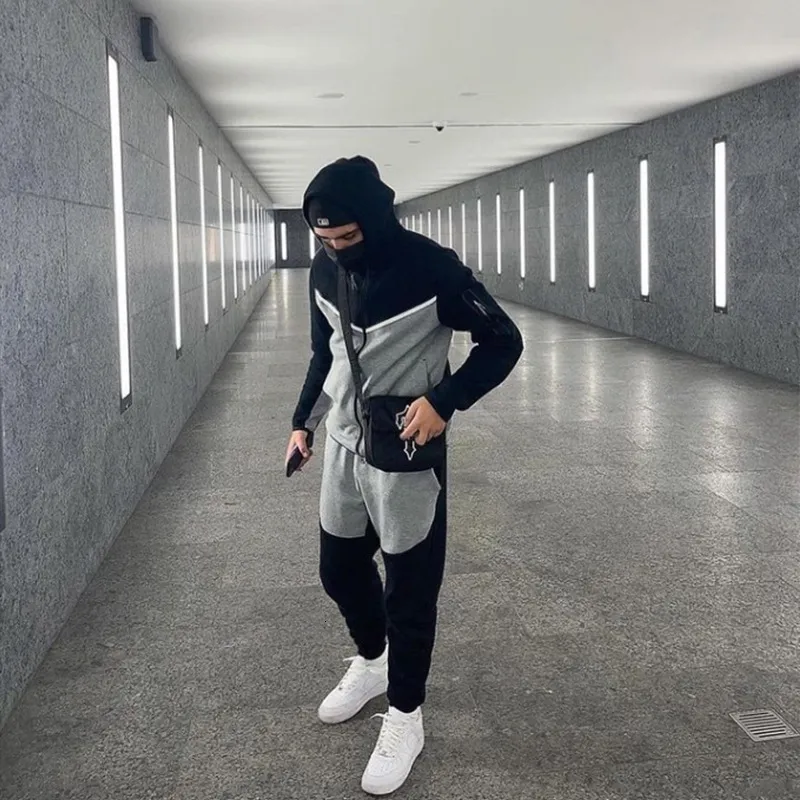Tracuits Anzug Hoodie Mode Casual Sport Reißverschluss Jacke Hose Anzughose Männer Neu in Herren-Sets 230922_voghion.com