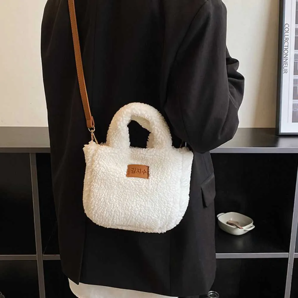 Borsa da donna firmata, secchiello, autunno inverno, borsa a tracolla in peluche, morbida e soffice, portafoglio in cashmere artificiale da donna_voghion.com