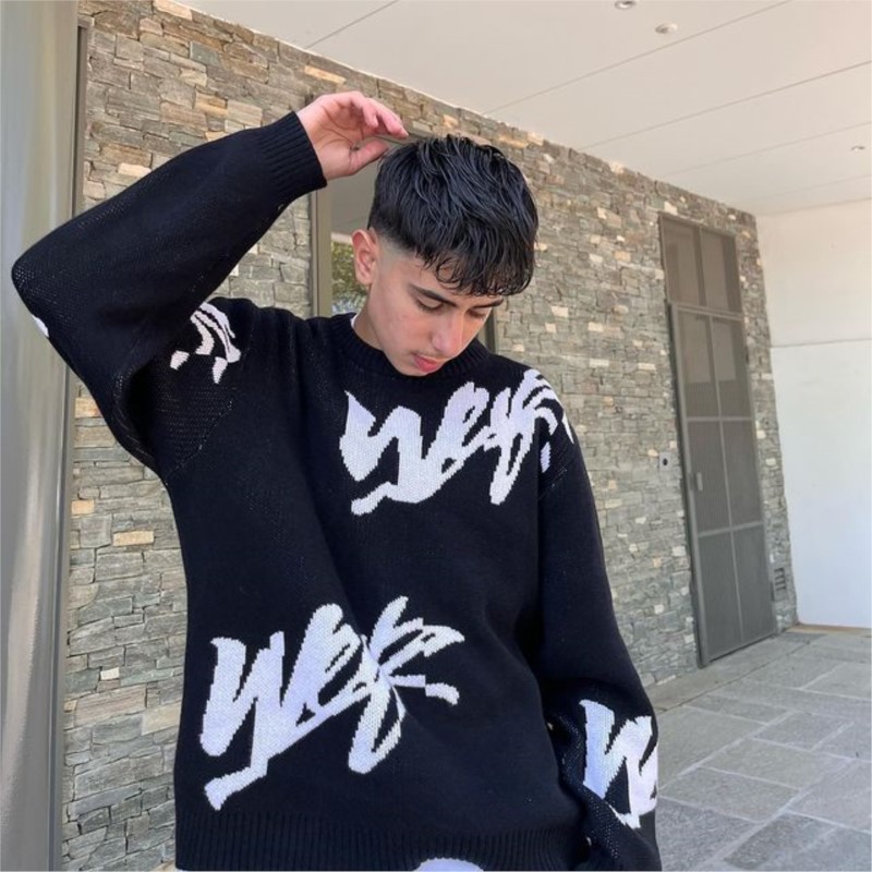 Men's Clothing New Knitted Sweater Pullover Street Loose Casual Harajuku Style Tops