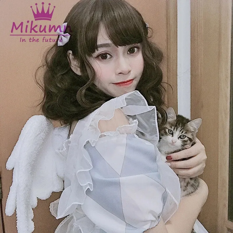 Zaino in peluche con ali d'angelo bianche Mikumn, giapponese Y2k, kawaii, carino, uniforme Lolita JK, borsa per cosplay, regalo di compleanno per feste_voghion.com
