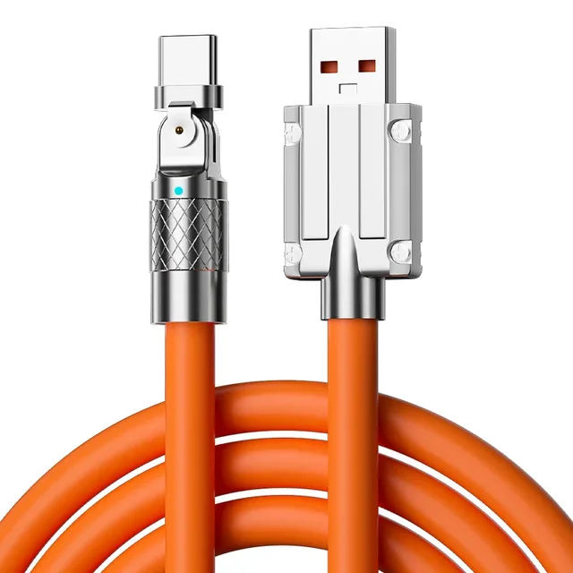 120W 7A Fast Charge USB Type C Cable 180 Degree Rotation Elbow Cable For Game For Xiaomi Redmi Honor Phone Charger USB C Cable_voghion.com